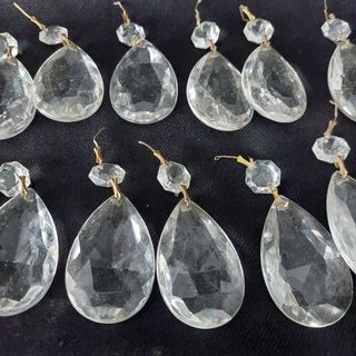 lote 28 lagrimas cristal para lampara antigua
