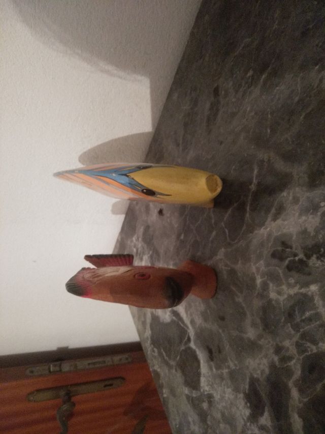 Soprammobile pesci in legno