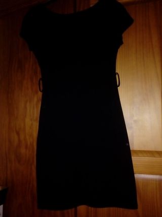 Vestido corto negro mujer 