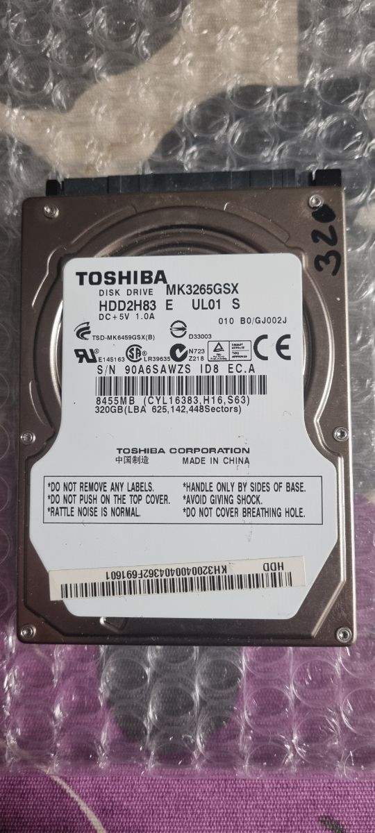 Disco duro Hdd 2,5 320gb Toshiba