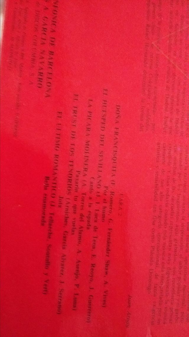 Se regala Disco vinilo Plácido Domingo .