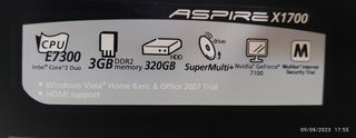 Mini ordenador Acer Aspire X1700 + monitor estéreo