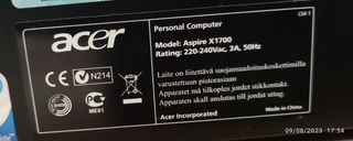 Mini ordenador Acer Aspire X1700 + monitor estéreo