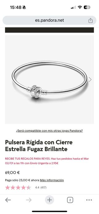 Pulsera rígida Pandora