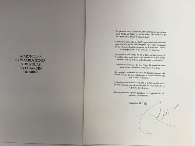 JOAN MIRO- VARIACIONES ACROSTICAS 9