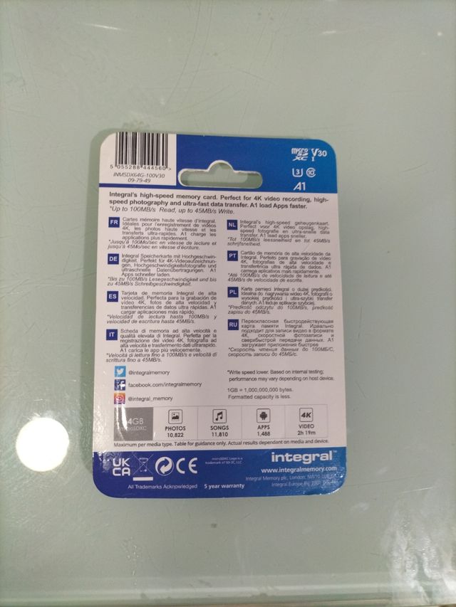 Tarjeta de memoria 64 GB