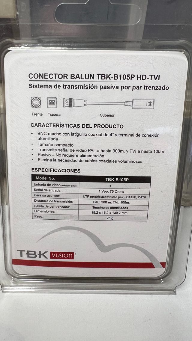 conector balun TBK Visión cctv