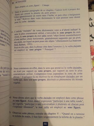 Petit Prince ejercicios Frances