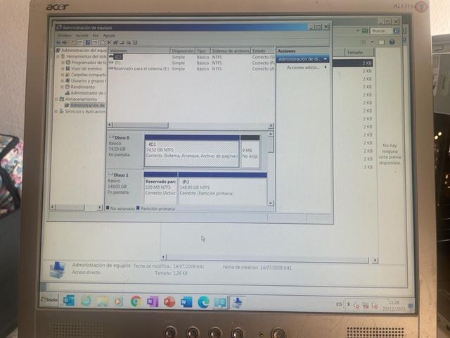 Ordenador Sobremesa Asus Torre y monitor
