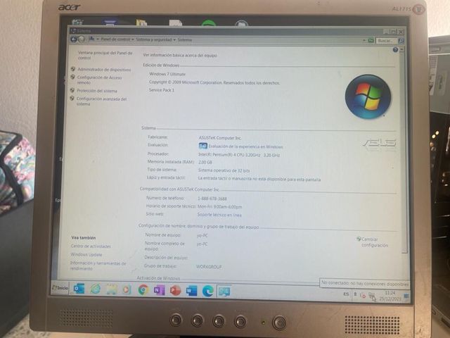 Ordenador Sobremesa Asus Torre y monitor