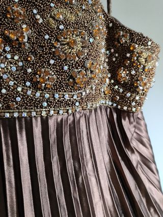 Vestido fiesta marrón 
