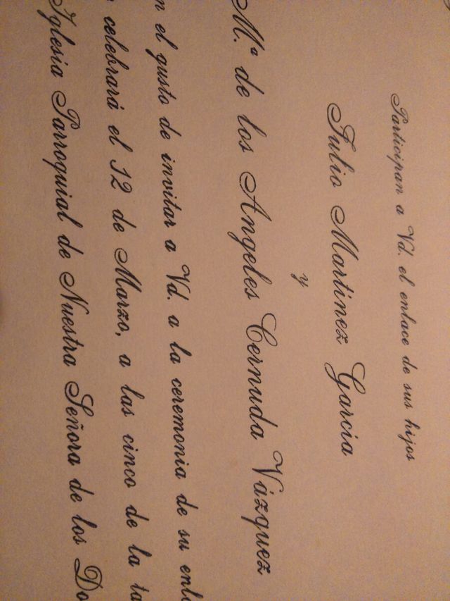 Invitación boda M Cernuda