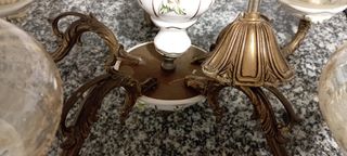Lámpara techo bronce porcelana