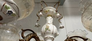 Lámpara techo bronce porcelana