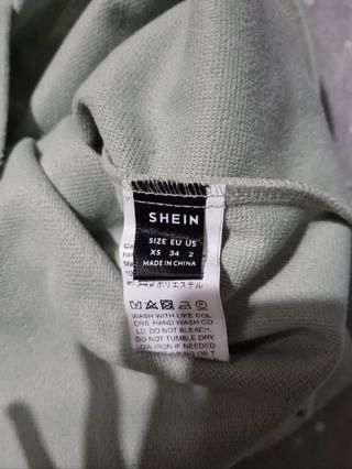 Chaqueta botones color verde SHEIN
