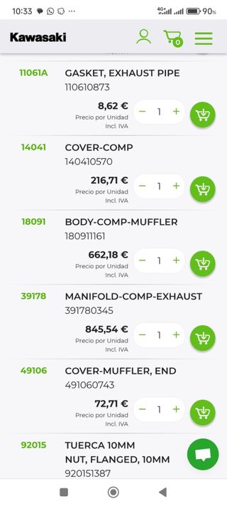 KAWASAKI Z125  DESPIECE TOTAL DESDE 30 EUROS