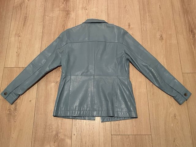 Cazadora cuero azul mujer talla L