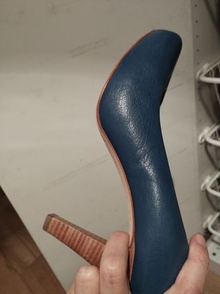 Zapatos azules piel 100% natural