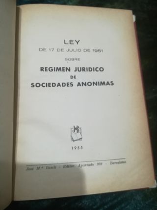 libro antiguo Régimen Jurídico Sociedades Anónimas