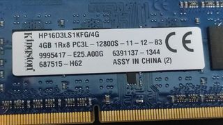Memoria RAM SoDim 4GB 1600 Mhz kingston DDR3