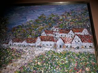 2 cuadros paisajes Antiguas Casas 61x53 cm firmado