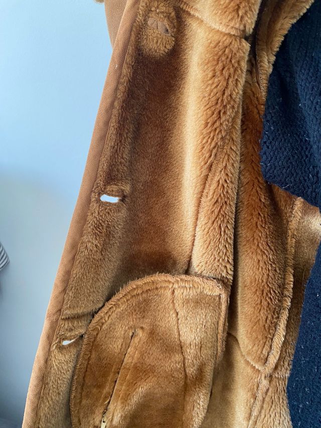 Abrigo de piel de ante