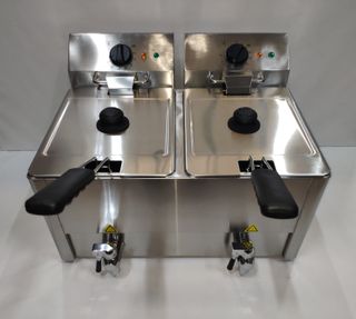 Freidora industrial eléctrica 8+8l grifo nuevas