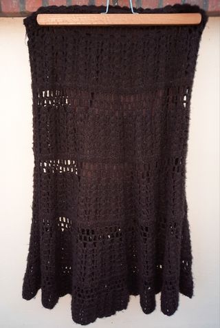 Falda de punto marron