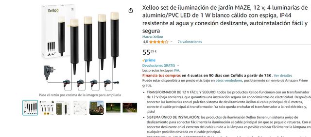 Iluminación  jardín luminarias espiga LED