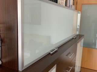 Módulo de comedor madera maciza Roble y cristal