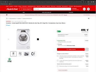 Secadora Bomba Calor Candy ROE H9A3TCEX-S RapidÓ -