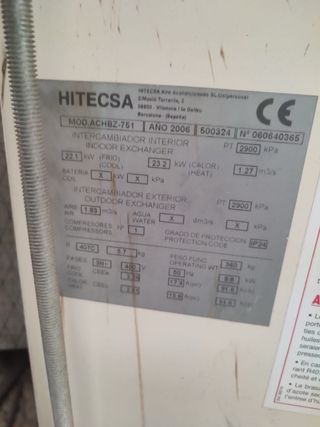 Hitecsa ACHBZ-751 Equipo Aire Acondicionado