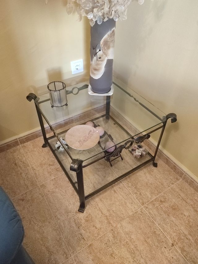 Mesa forja y cristal 