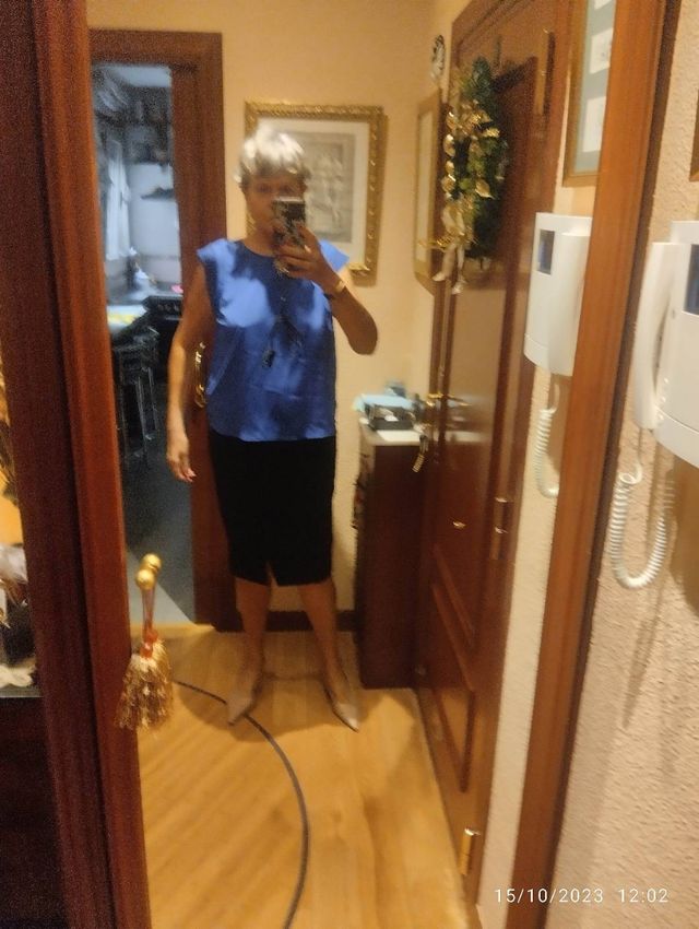 Blusa sin mangas azul