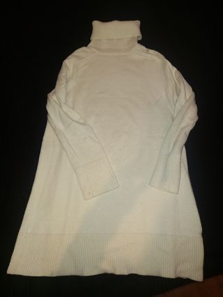 Vestido- Jersey punto beige claro