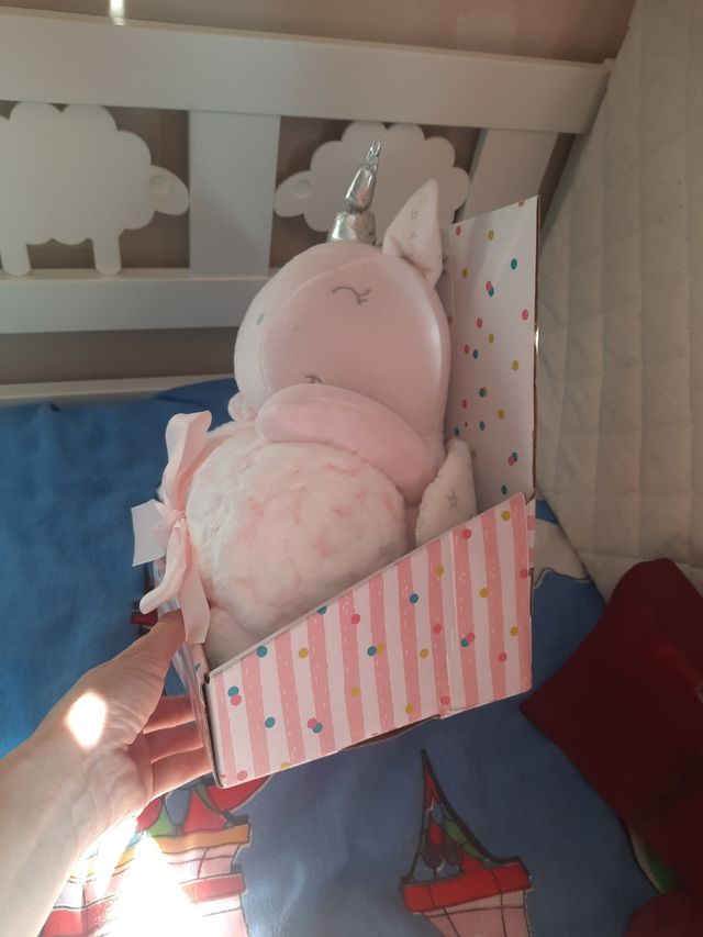 Peluche unicornio mantita bebé