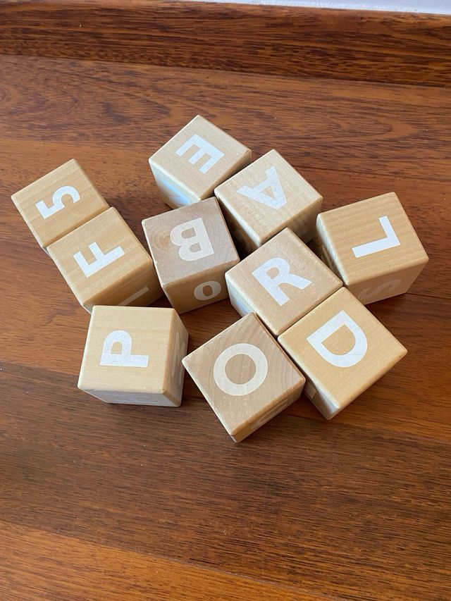 Dados letras de madera Ooh noo