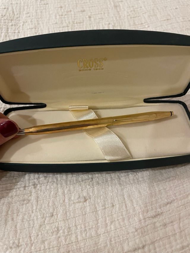 Bolígrafo Marca Cross Baño Oro 14 quilates