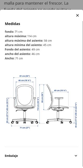 Silla escritorio ikea