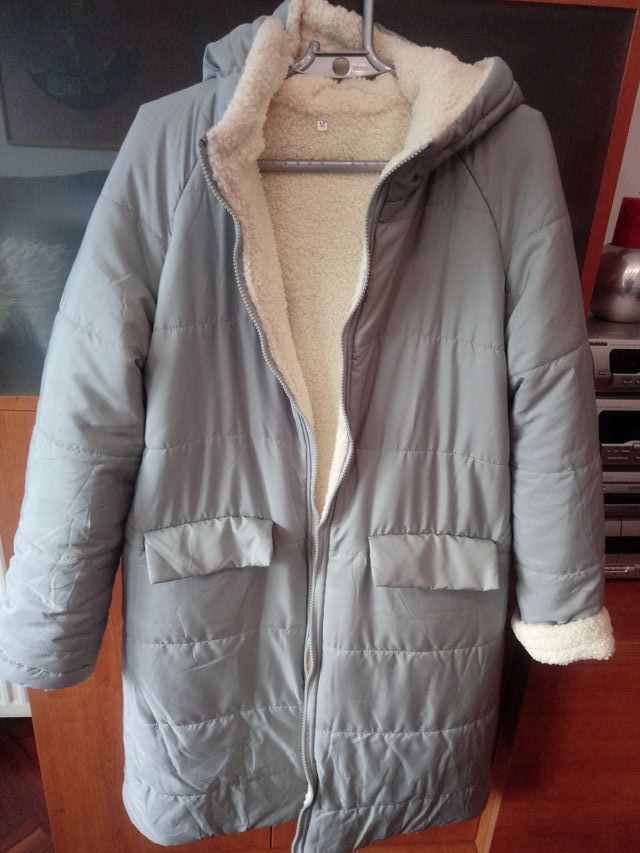 Abrigo Reversible Mujer Gris