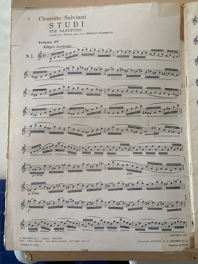 Saxofon metodo Salviani