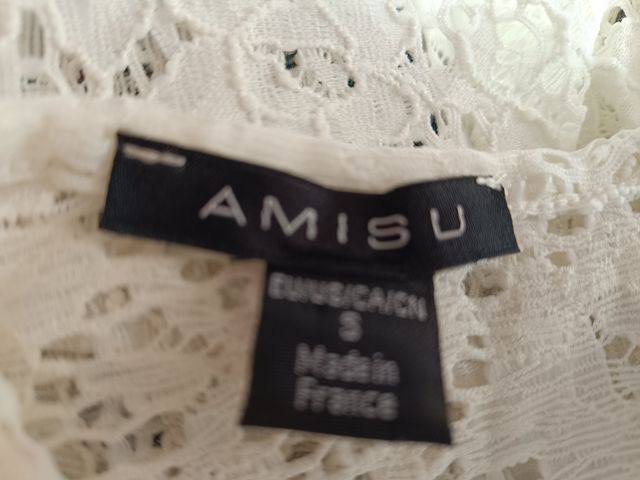 Top de manga francesa de encaje talla S