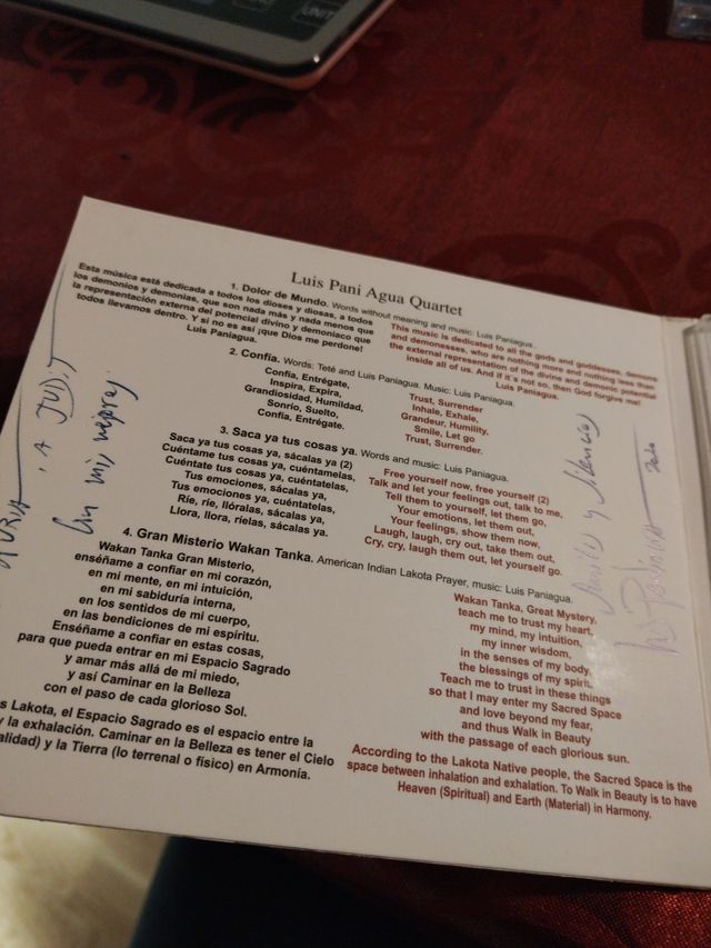 CD CONFIA, Luis Pani Agua Quartet