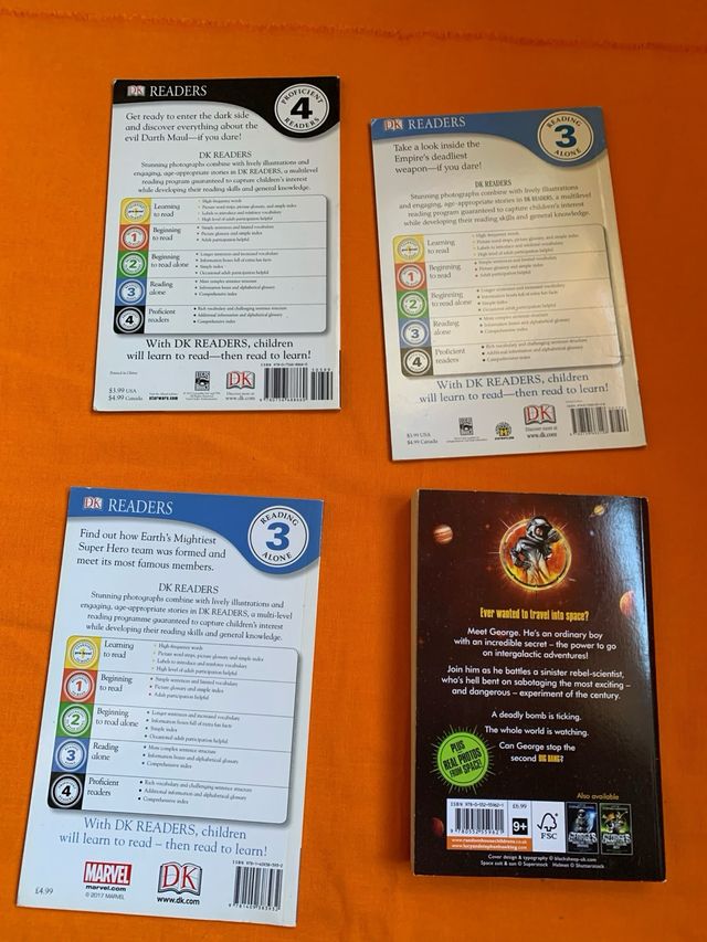 lot of 4 books in English, star wars etc