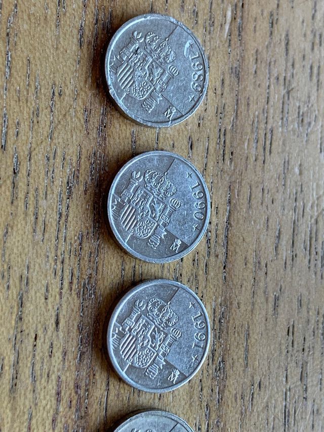 Serie completa monedas de 1 PESETA 1989-2000.