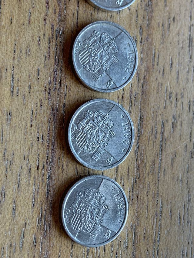 Serie completa monedas de 1 PESETA 1989-2000.