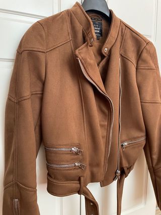 Cazadora ante marrón zara
