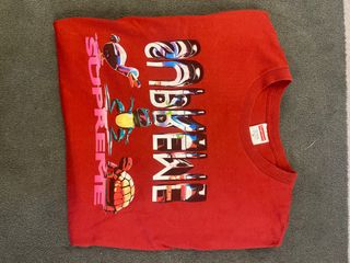 camiseta supreme “Friends Frog Red Tee” 100% real