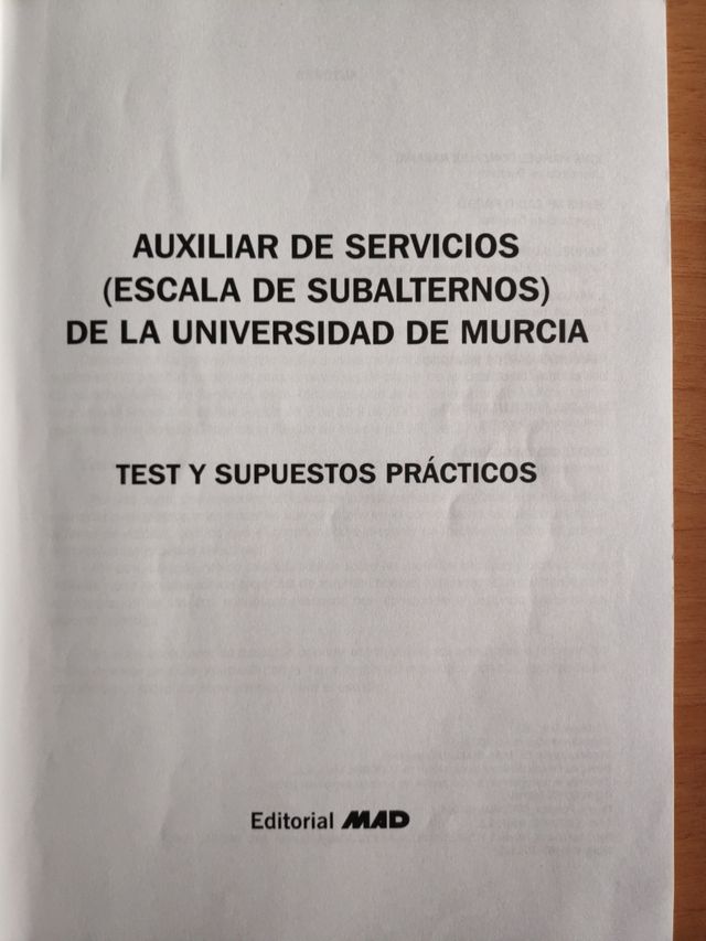 Auxiliar de Servicios. Test y Supuestos 