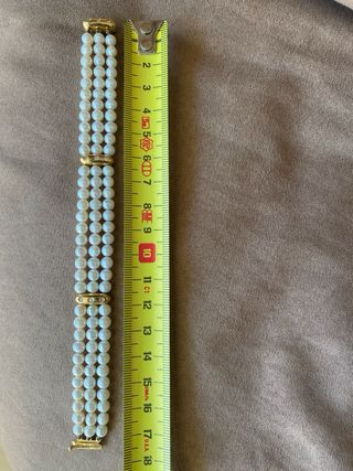 pulsera perlas naturales con oro y diamantes